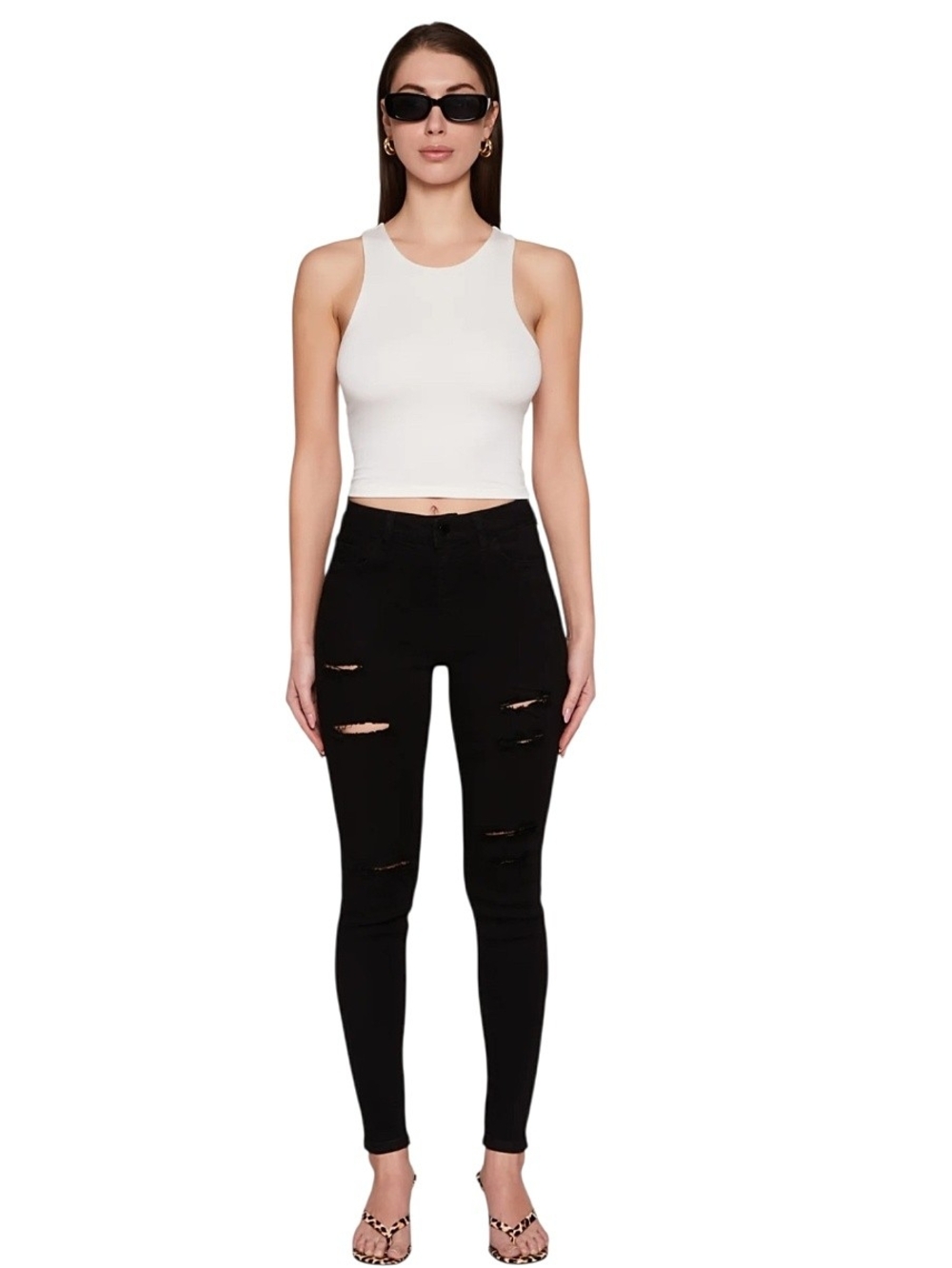 Wax Jean- High-Rise Distressed Skinny Jeans